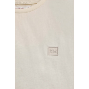 Maglietta ecrù dal fit dritto con toppa personalizzata Polo Club