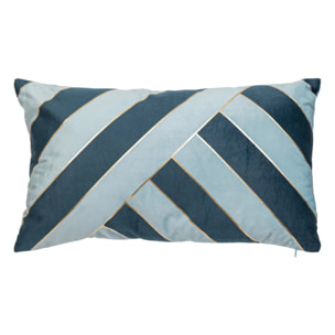 Coussin velours Nelya bleu 30x50cm