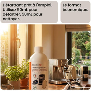 Détartrant ESSENTIELB Premium 1L multi-appareils, efficace contre le calcaire