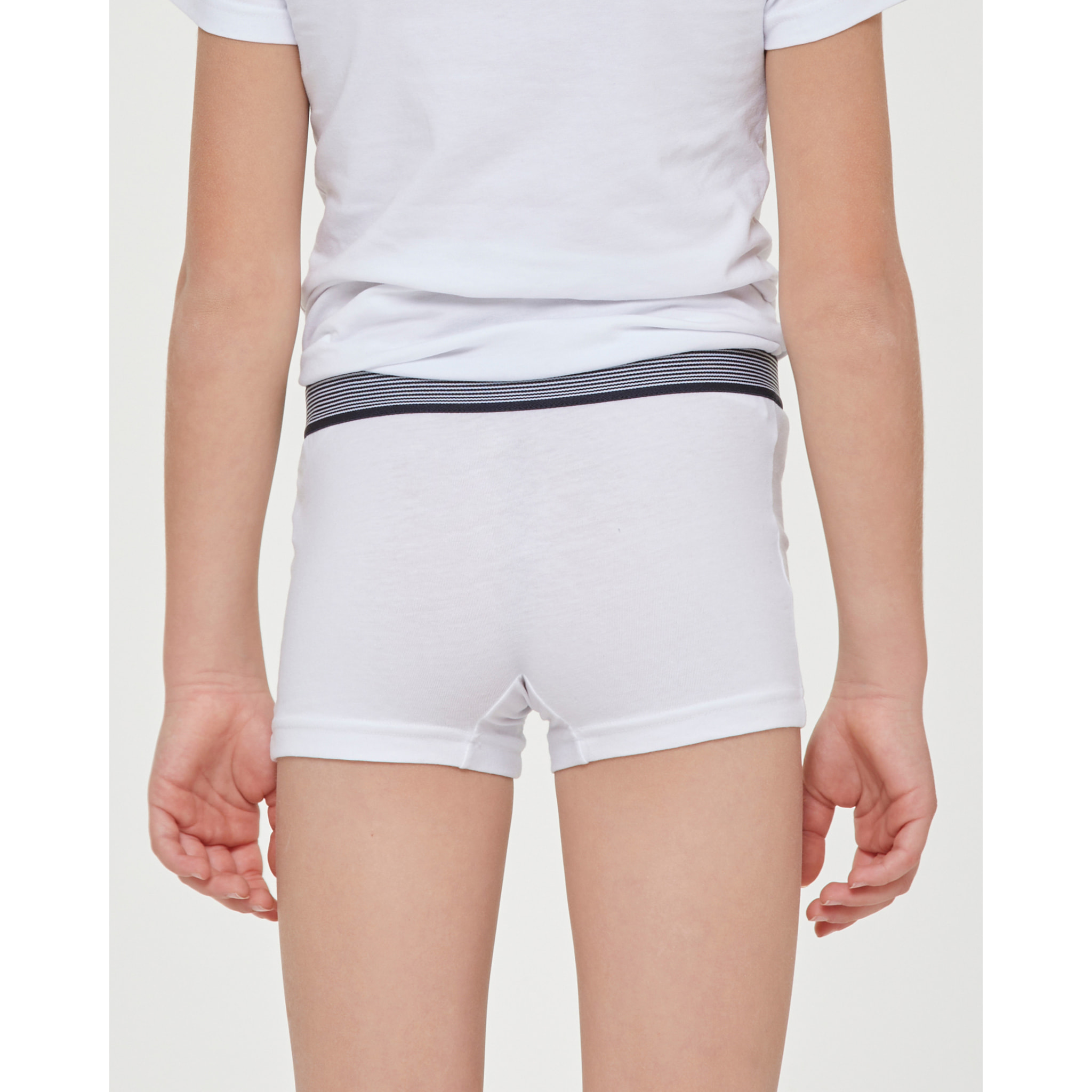 Boxer bimbo in cotone organico con elastico a righe