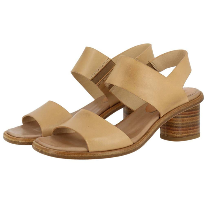 Sandalias con tacón S976 RESTORED SKIN WOOD / TINTILLA color Wood