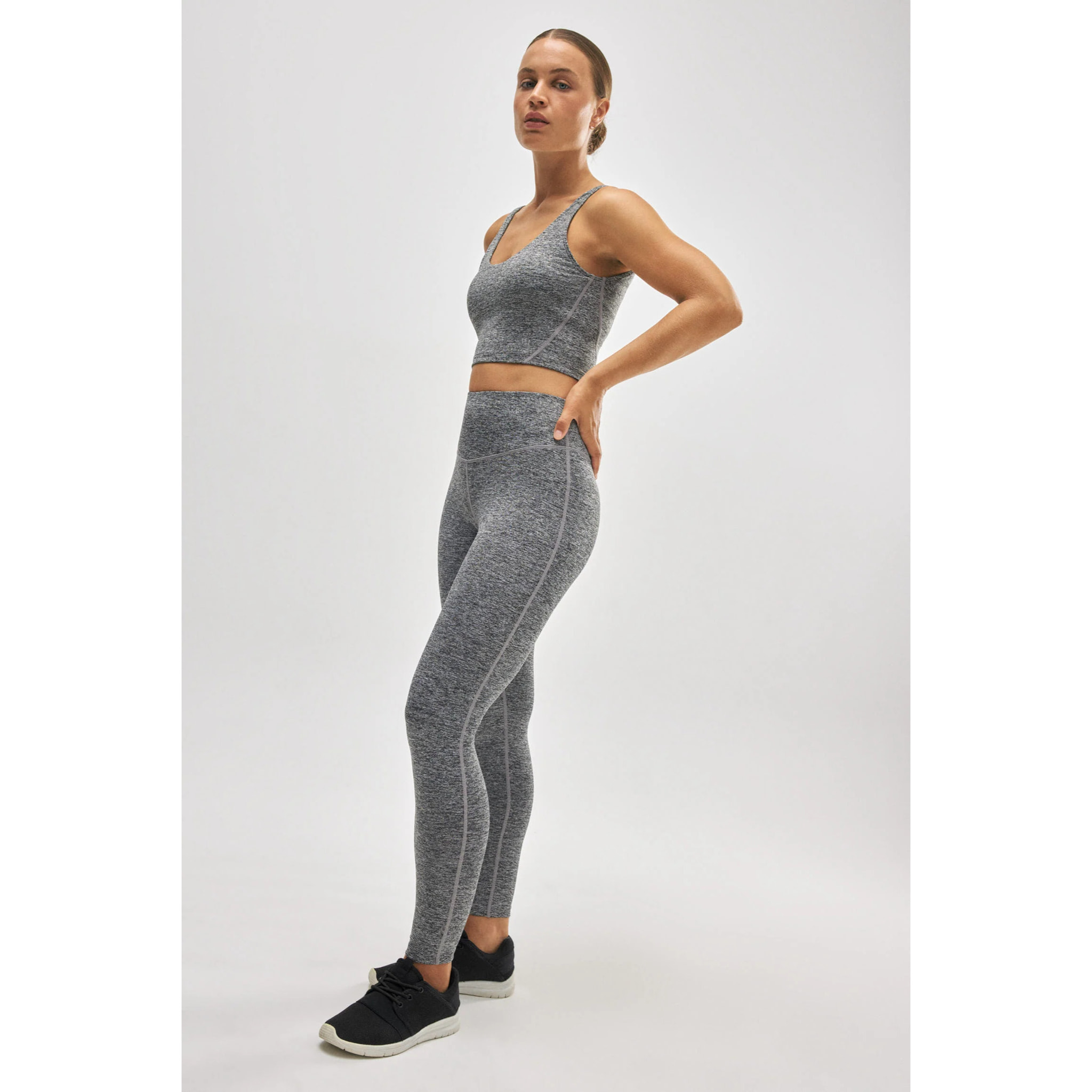 Leggings sportivi grigi a vita alta