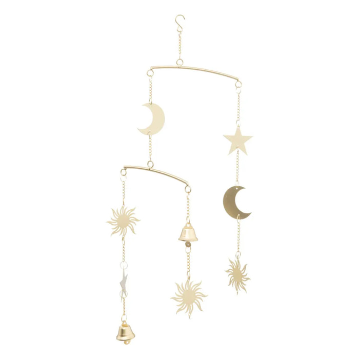 Mobile lune doré en métal 48cm