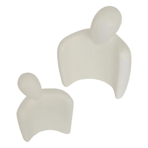 Statue couple résine Rima H.22,5cm blanc