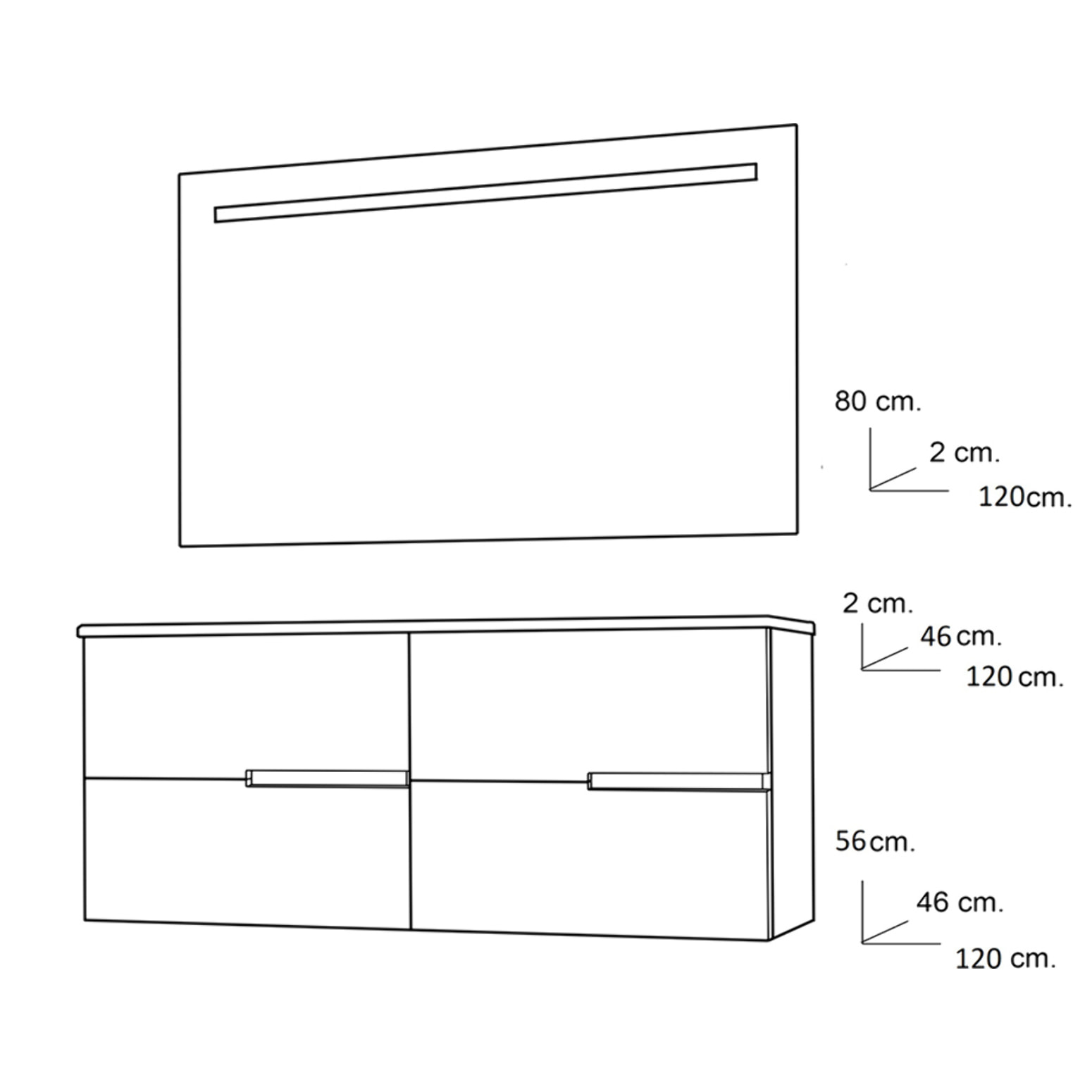 Ensemble de salle de bain MEMPHIS 4C Alday, 120cm, Bois Cendre