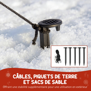 Bonhomme de neige et pingouins gonflable LED de Noël - matériel fixation et souffleur inclus - polyester