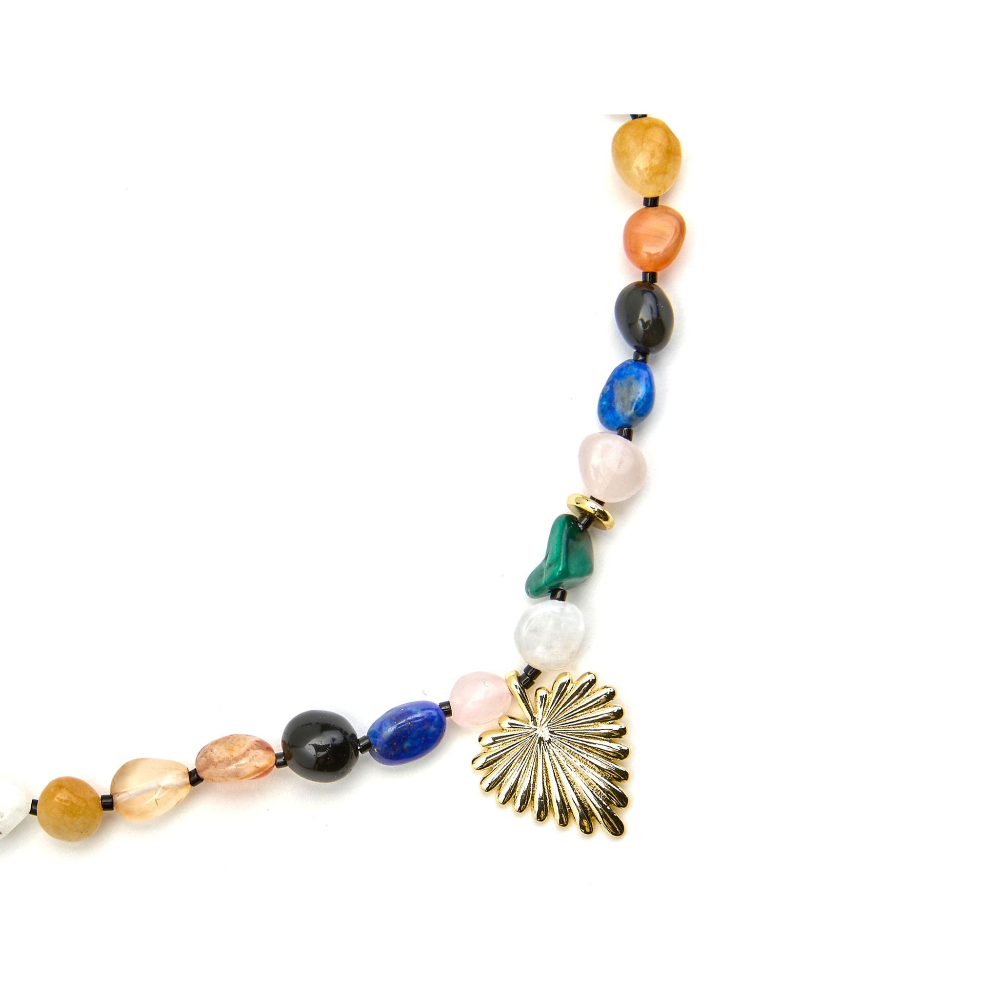 Collar con Multicolor Piedra Natural acabado oro 18k