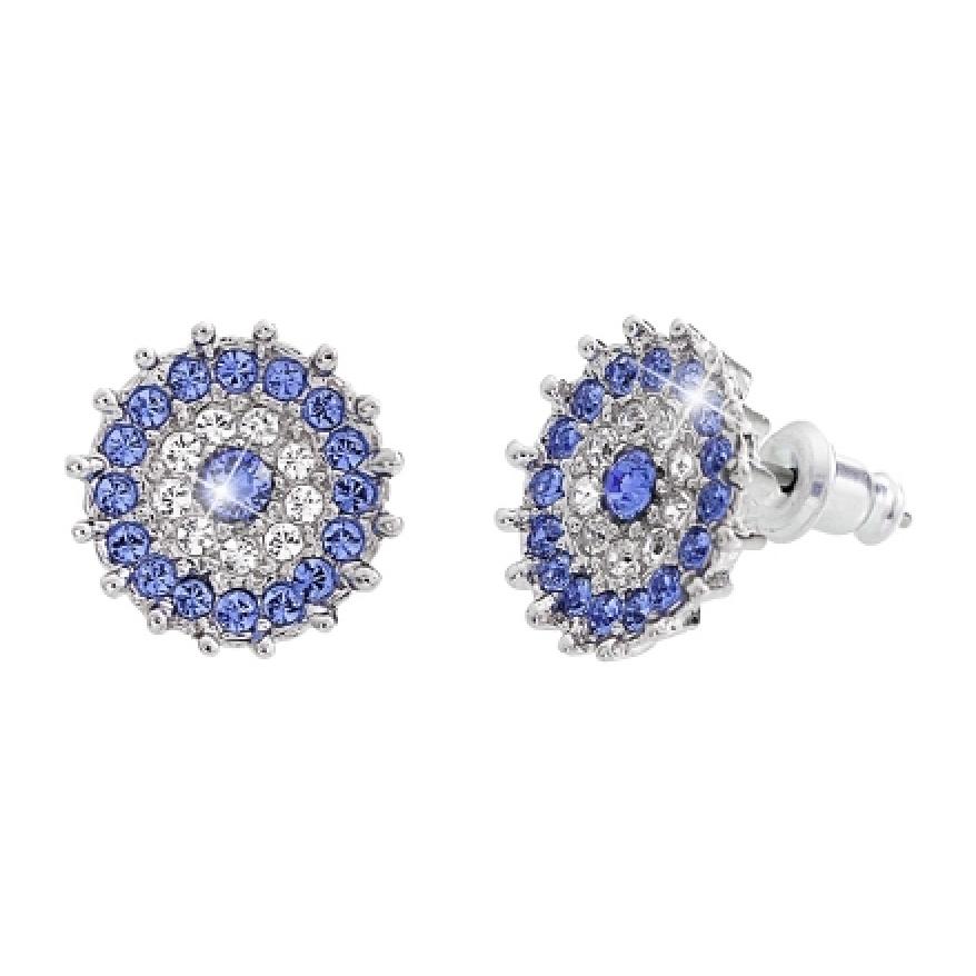 Pendientes Round Pave' adornado con cristales de Swarovski