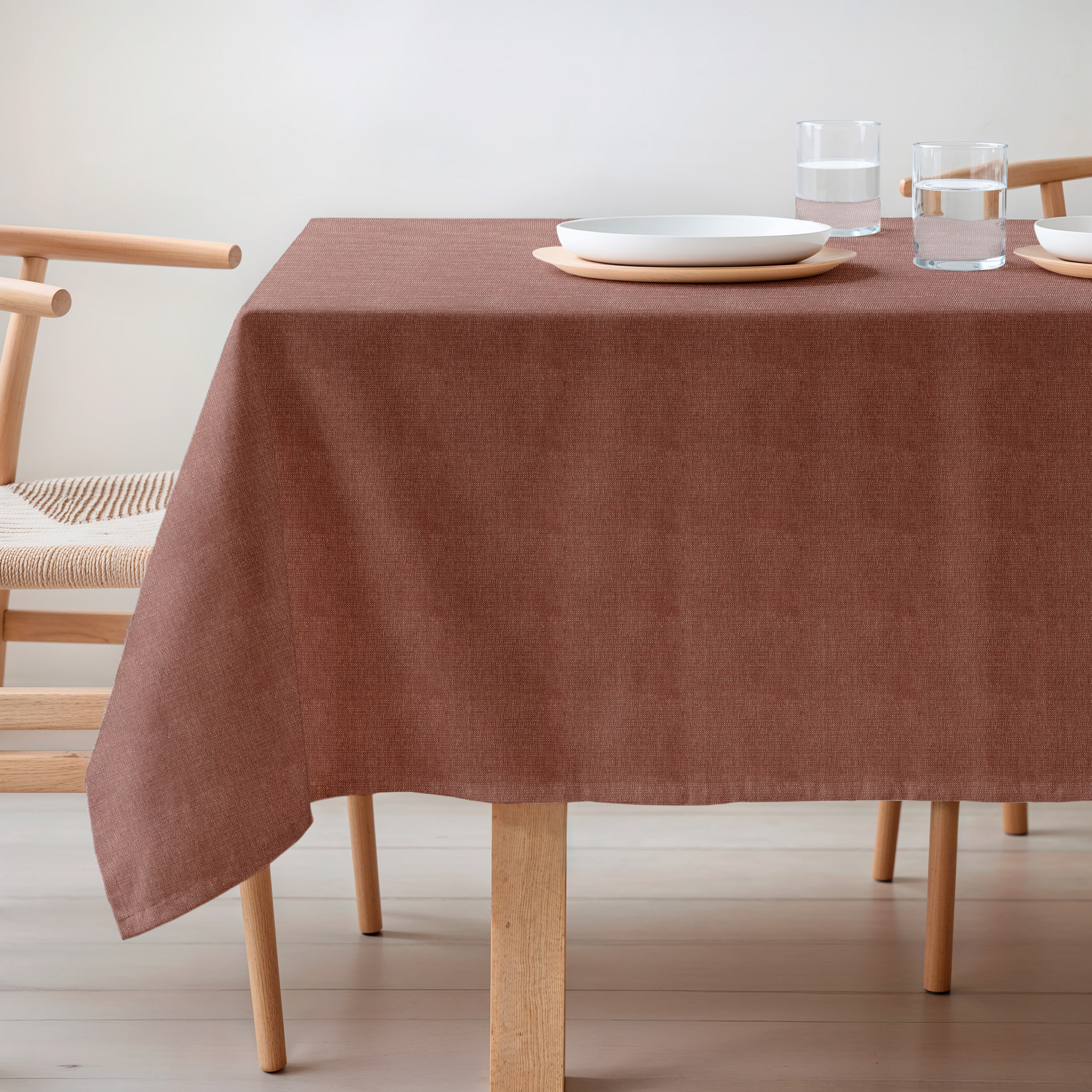 Nappe jacquard unie antitache INDRA TEJA
