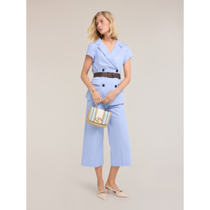 Motivi - Blazer cruzado de manga corta - Light - blue