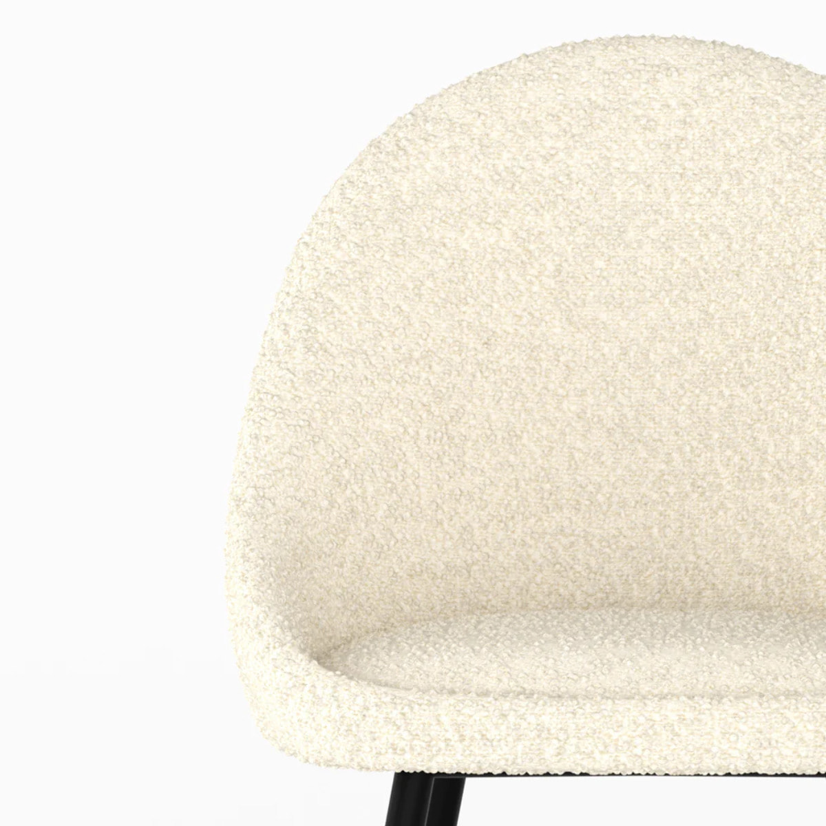 Lot de 2 chaises en tissu bouclé blanc cassé - Rona