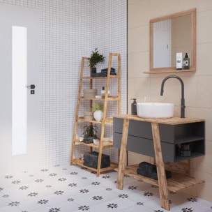 Meuble de salle de bain sous lavabo Naturel Home 80x73x46 cm, noir  (HOMEUMDC)