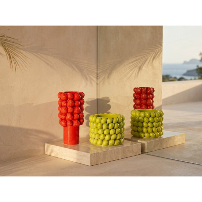 J-Line cache-pot Citron Vert - céramique - rouge - extra large - Ø 36 cm