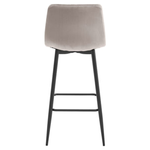Set di 2 sgabelli da bar Arceto in velluto beige e metallo