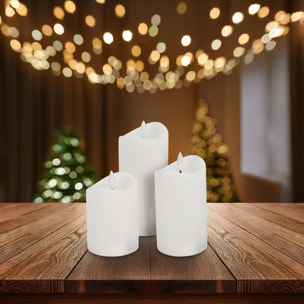juego de 3 velas led con efecto gelatina y función temporizador con tamaños variados