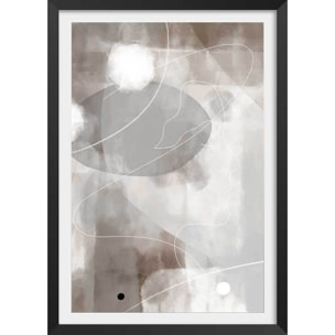 Affiche abstrait et soft line n°2 Affiche + cadre en bois - Noir