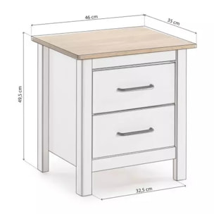 Mesita de noche Eira Blanco - Oak