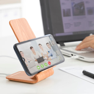 Caricabatterie Senza Fili Effetto Legno con Supporto Qistan InnovaGoods