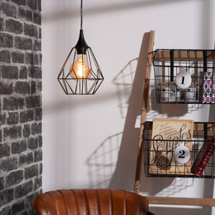 Lámpara de techo suspensión de cable negro