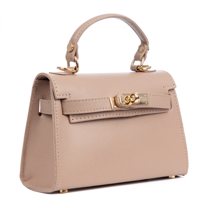 Asciano borsa a mano in pelle autentica Palmellato con chiusura design esclusivo e tracolla