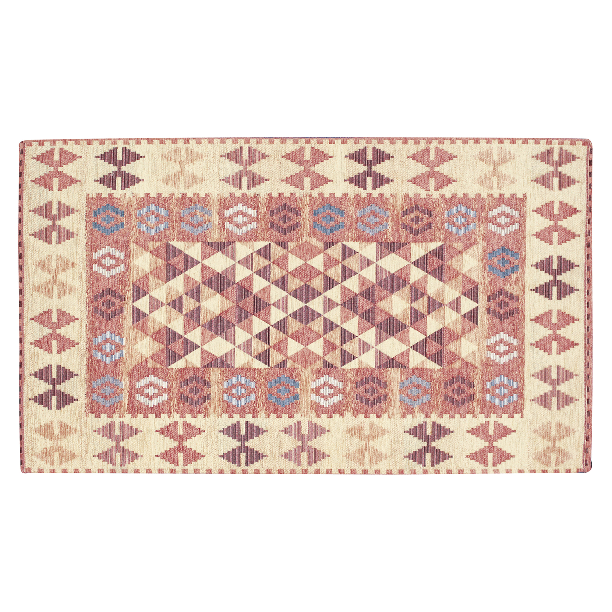 TAPPETO ARREDO DIS.KILIM COL.ROSA ANTICO 140X200 CM CON ANTISCIVOLO MADE IN ITALY