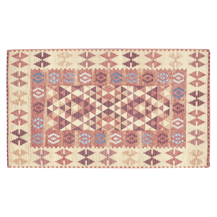 TAPPETO ARREDO DIS.KILIM COL.ROSA ANTICO 140X200 CM CON ANTISCIVOLO MADE IN ITALY