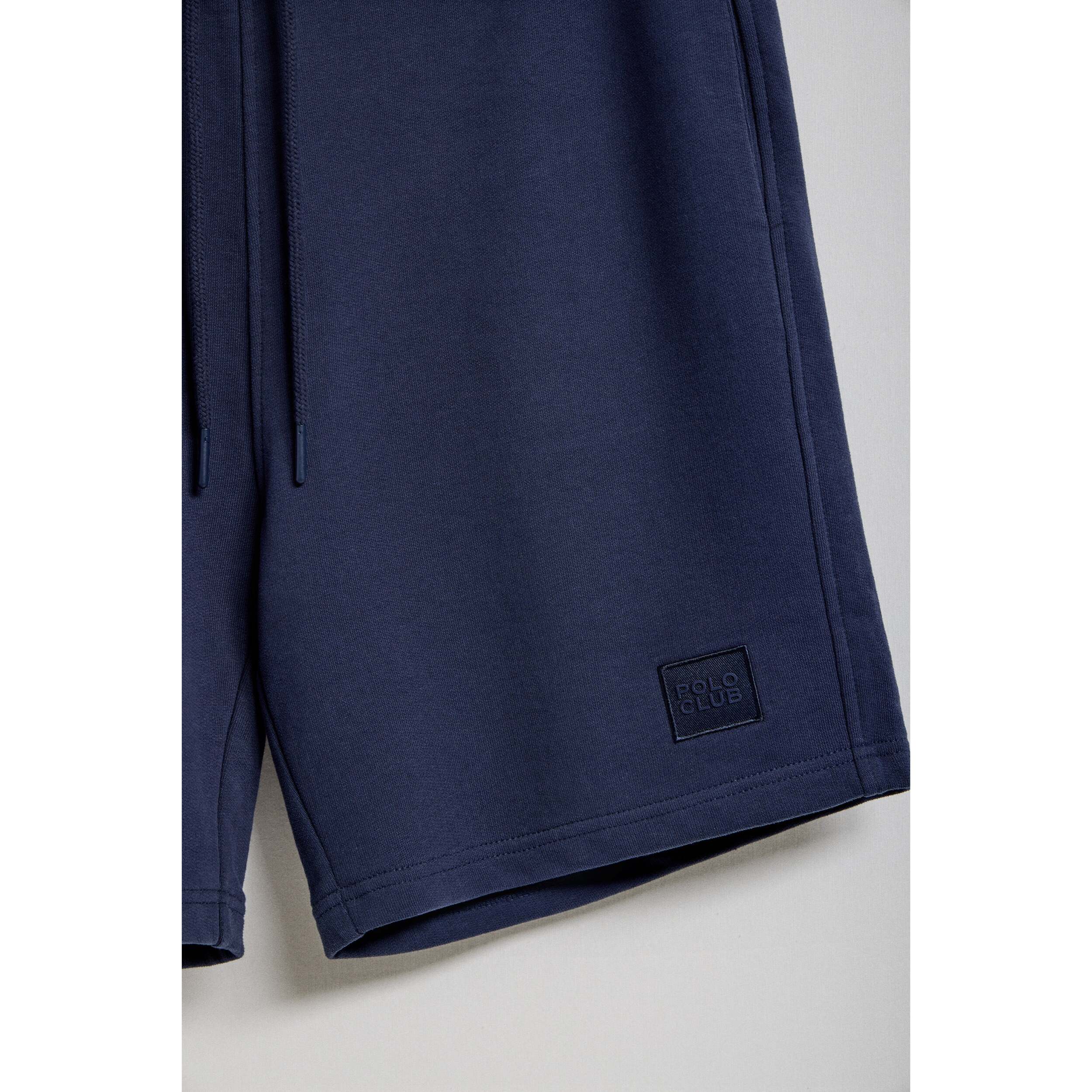 Bermuda Jonas in cotone blu marino relaxed fit con toppa in twill in gomma Polo Club
