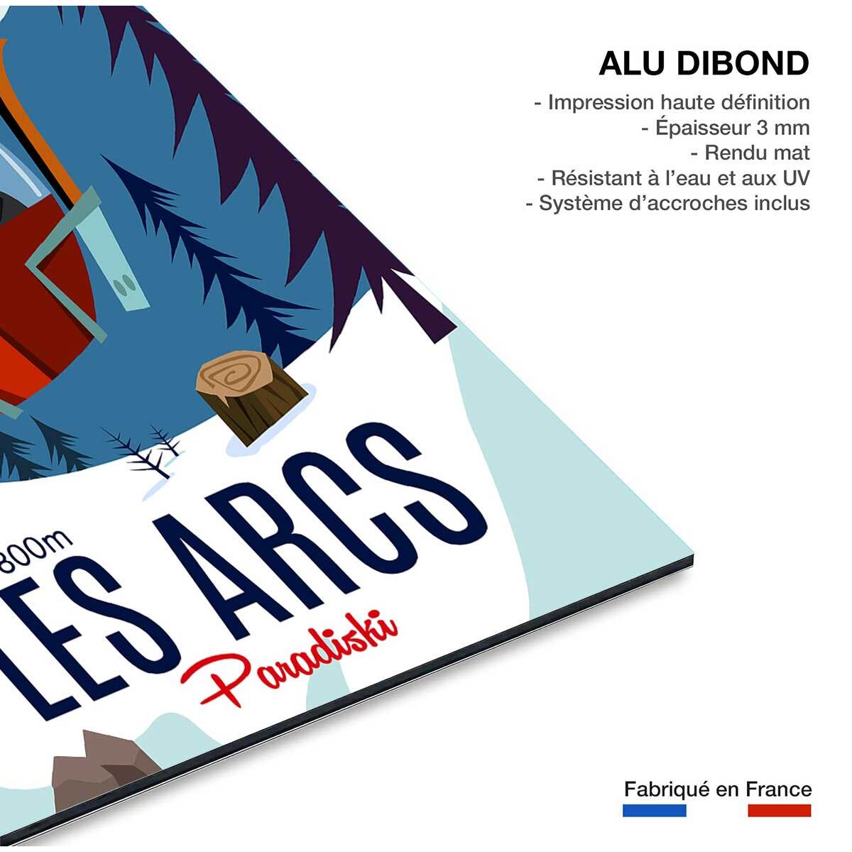 Tableau  paradiski les arcs Tableau alu Dibond