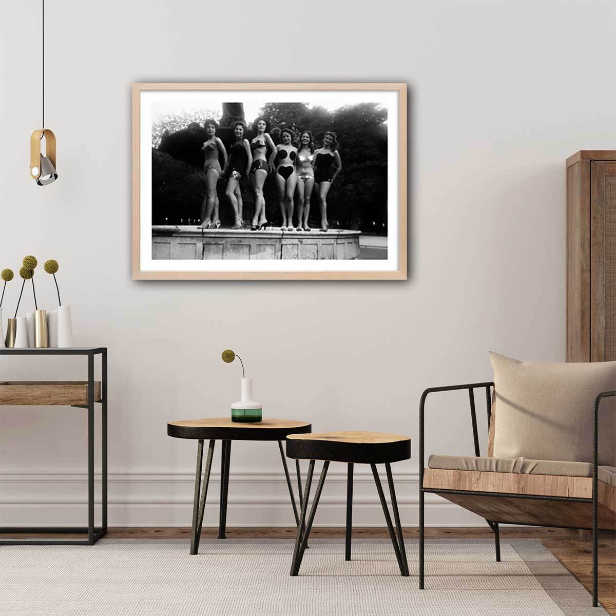 Affiche photo Modèles en maillot de bain Affiche + cadre en bois - Chêne