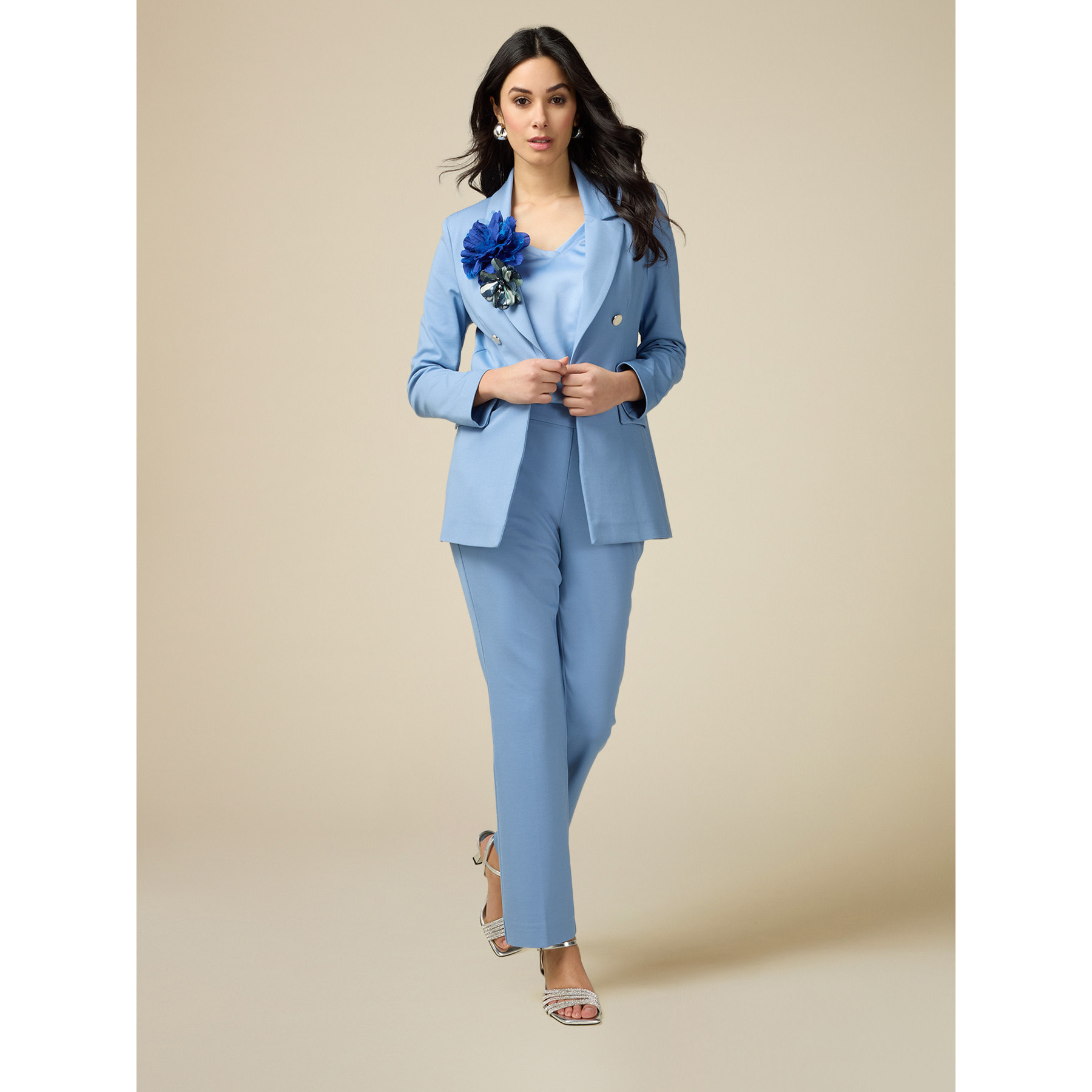 Oltre - Blazer de punto milano - Light - blue