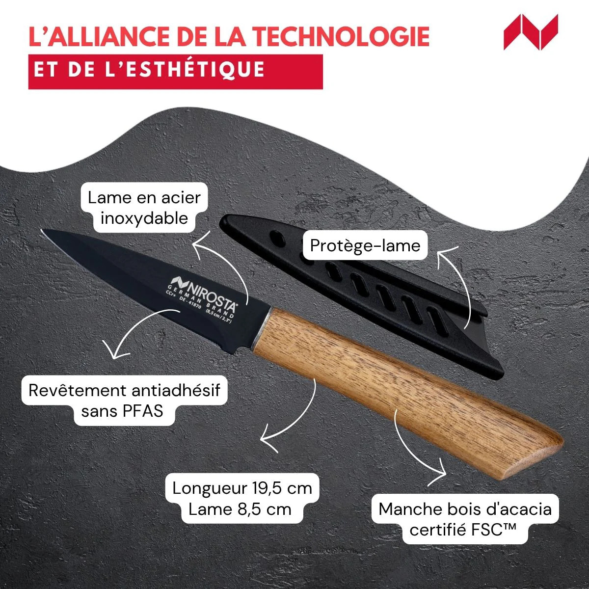 Couteau à légumes 19,5 cm Nirosta Flow