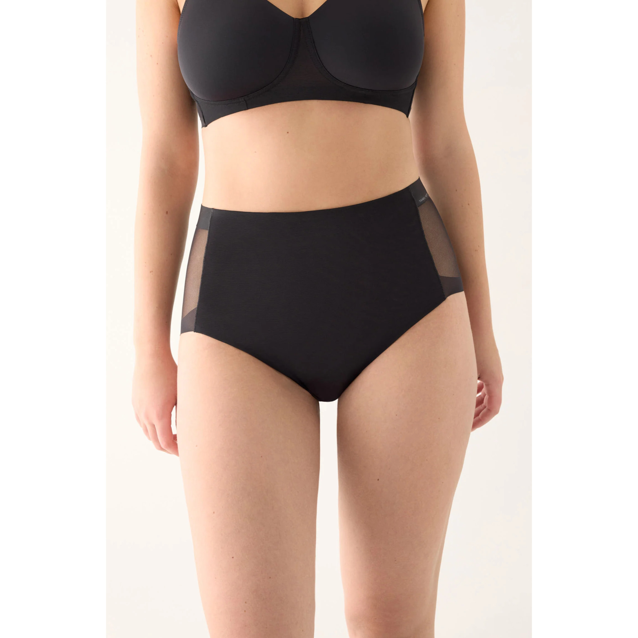Slip vita alta donna Nero