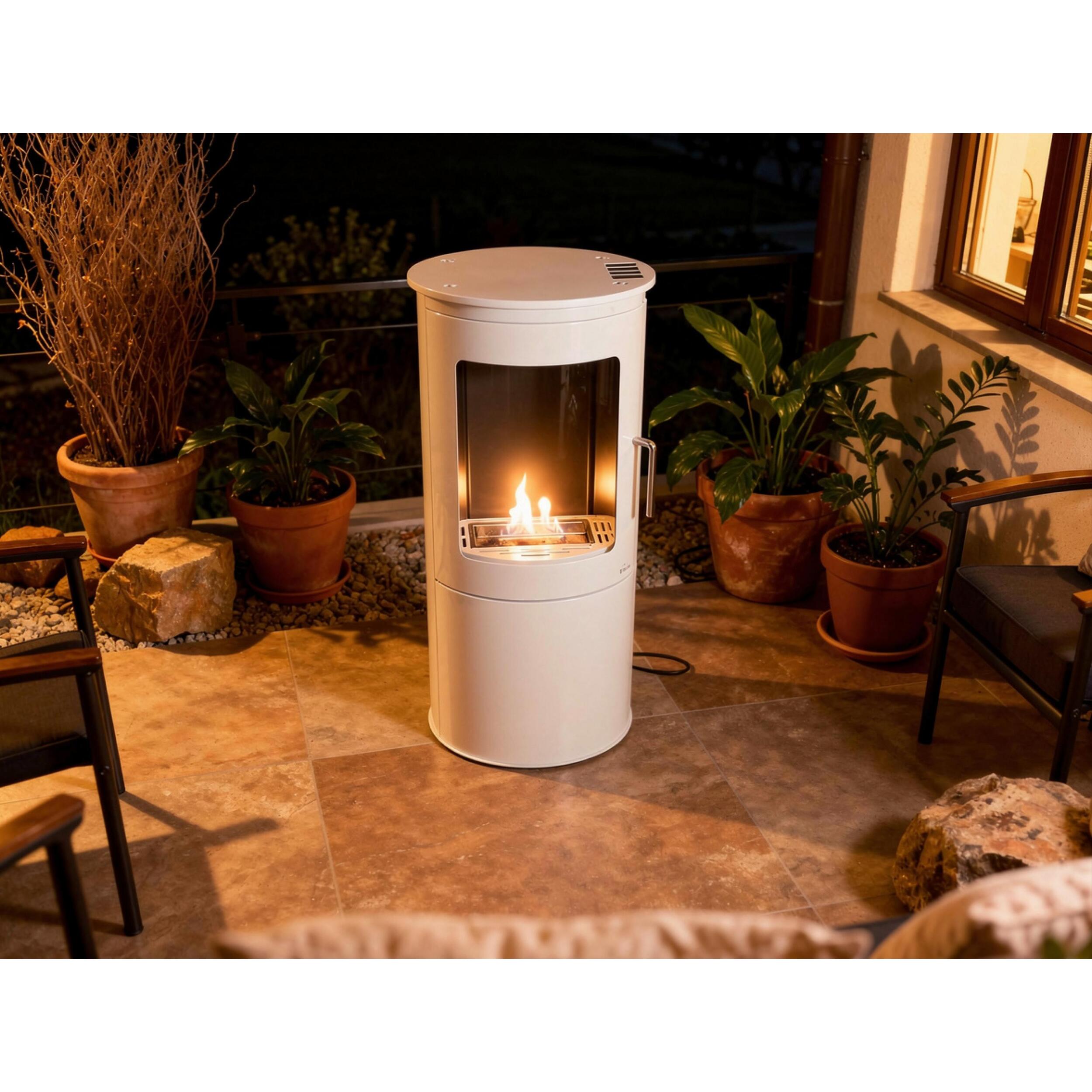 Poêle à l'éthanol de forme carrée en acier