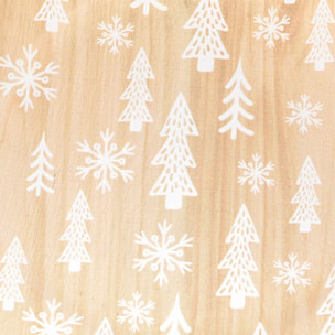 Assiette de présentation D.33cm effet bois décor sapins blancs