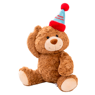 Peluche extra soft e morbido. Design orsetto con cappello. 28 cm.