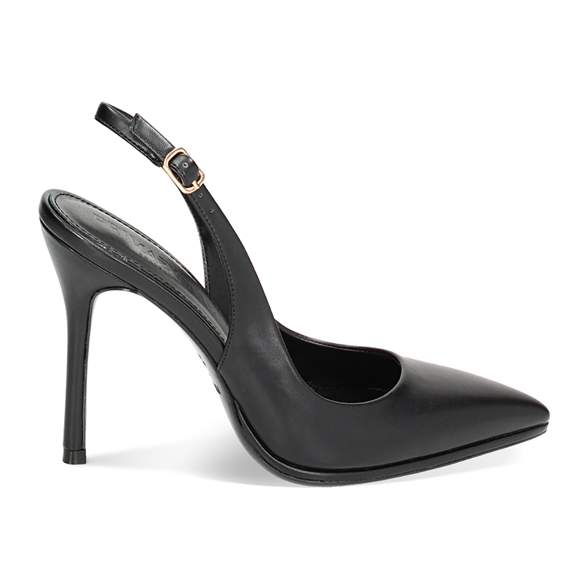 Décolleté slingback nere, tacco 10 cm