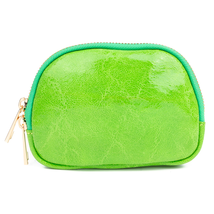 Baratili monedero portatodo mujer. Piel auténtica Gamuza acabado lavado a la piedra.