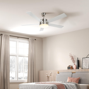 Ventilador de Techo con Luz LED 46W Ventilador de Techo Silencioso Ø132 cm con 5 Aspas Reversibles Control Remoto 6 Velocidades para Dormitorio Sala de Estar Efecto 15~20 m² Haya