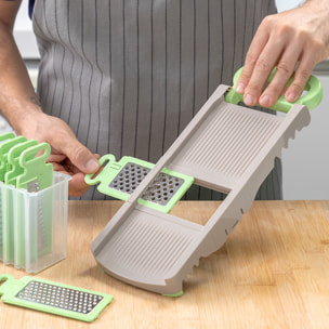 Pack Coupe Légumes en Spirale et Mandoline-Râpe Pliable 6 en 1 InnovaGoods