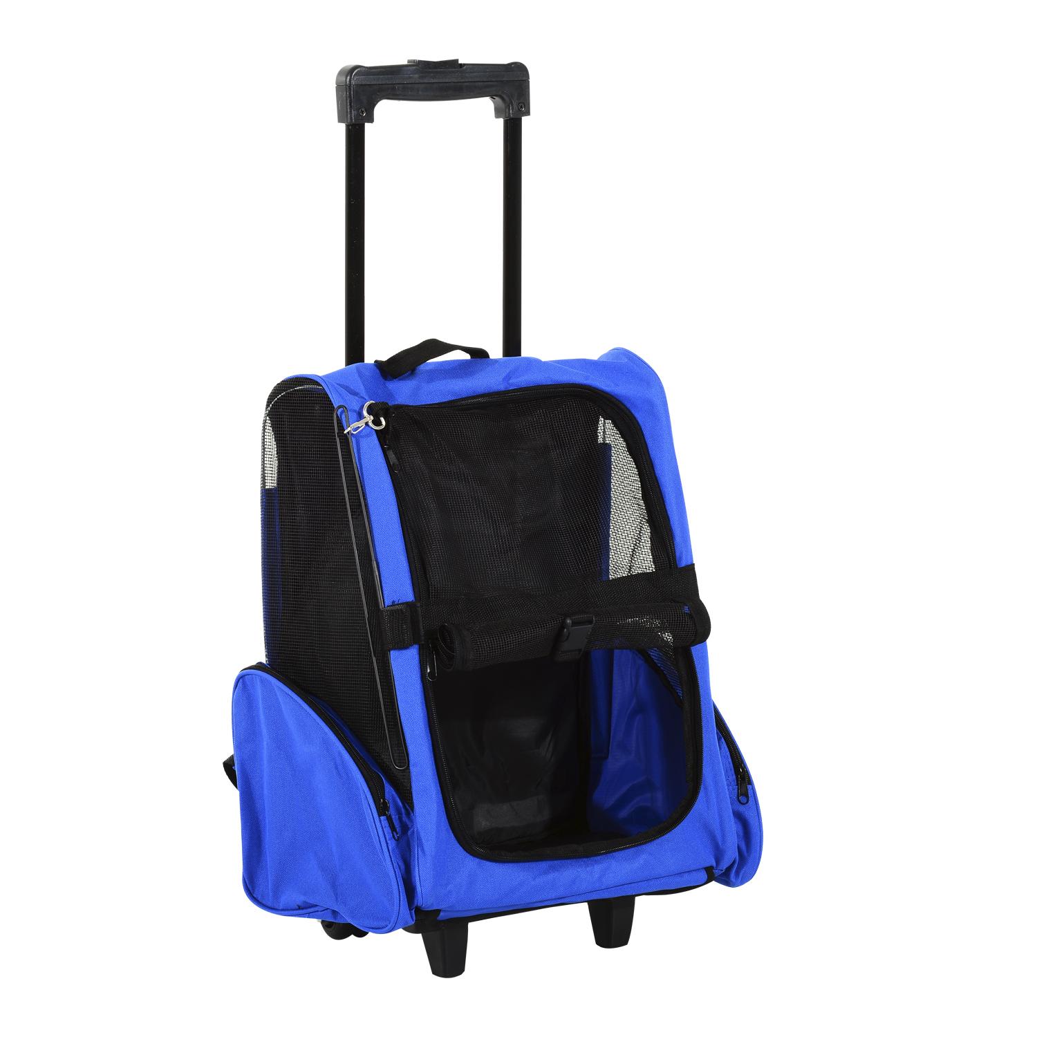 Transportin Carrito para Mascotas de Oxford 36x30x49cm Azul