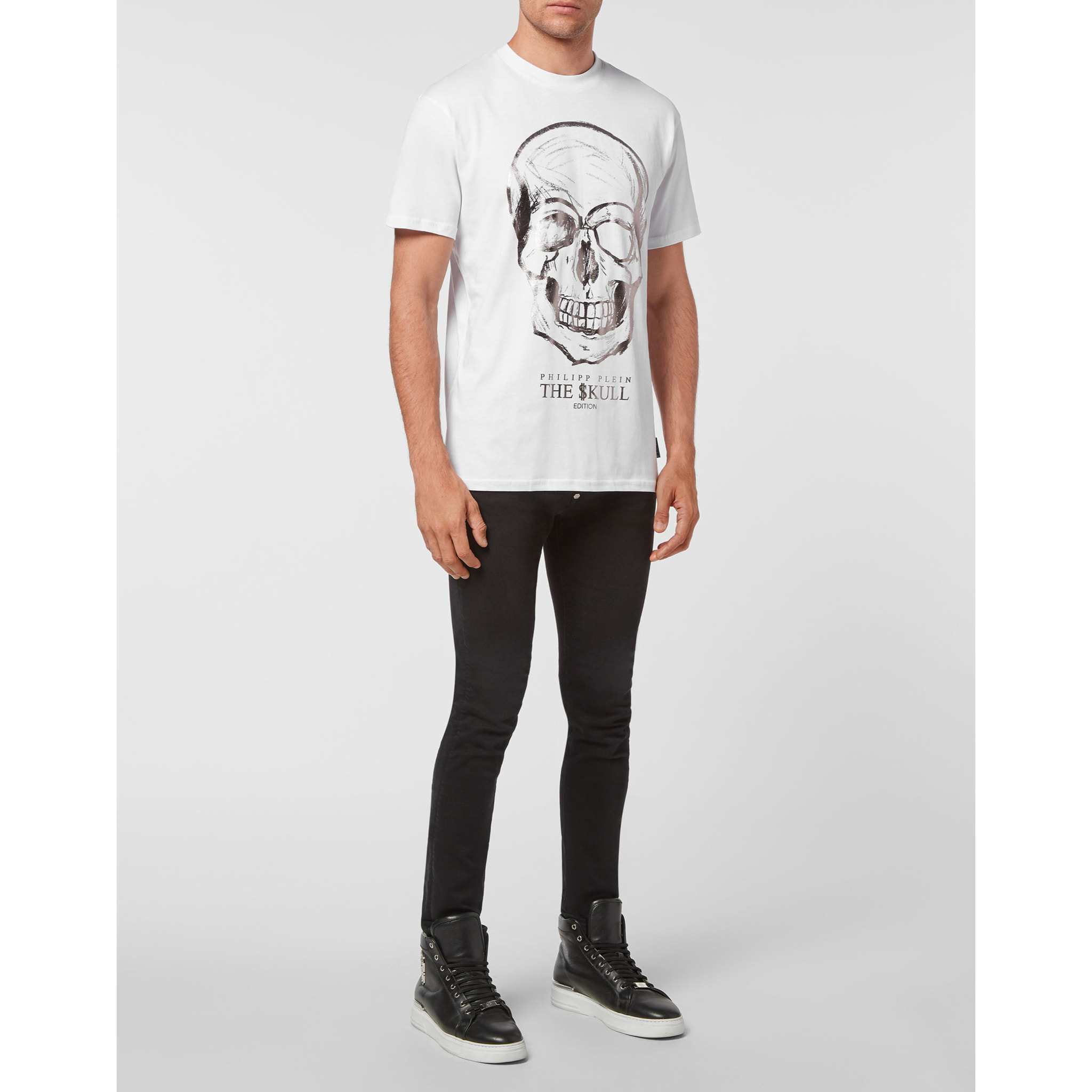 PHILIPP PLEIN Camiseta de cuello redondo y manga corta SKULL