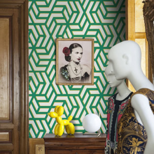 Carta da Parati Geometrica Verde