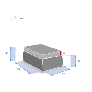 Pouf de jardin "Mooréa" terre d'ombre en aluminium traité époxy et résine tressée
