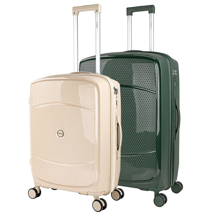 Juego De Maletas Rígidas Pp Itaca Moscu Taupe
