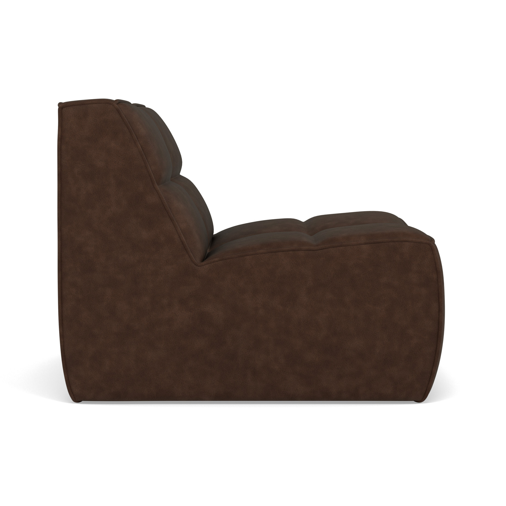Alya - module d'assise sans accoudoir en simili - Marron