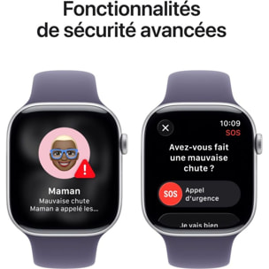 Montre connectée APPLE WATCH 42mm Alu Argent / Violet Serie 11 S/M