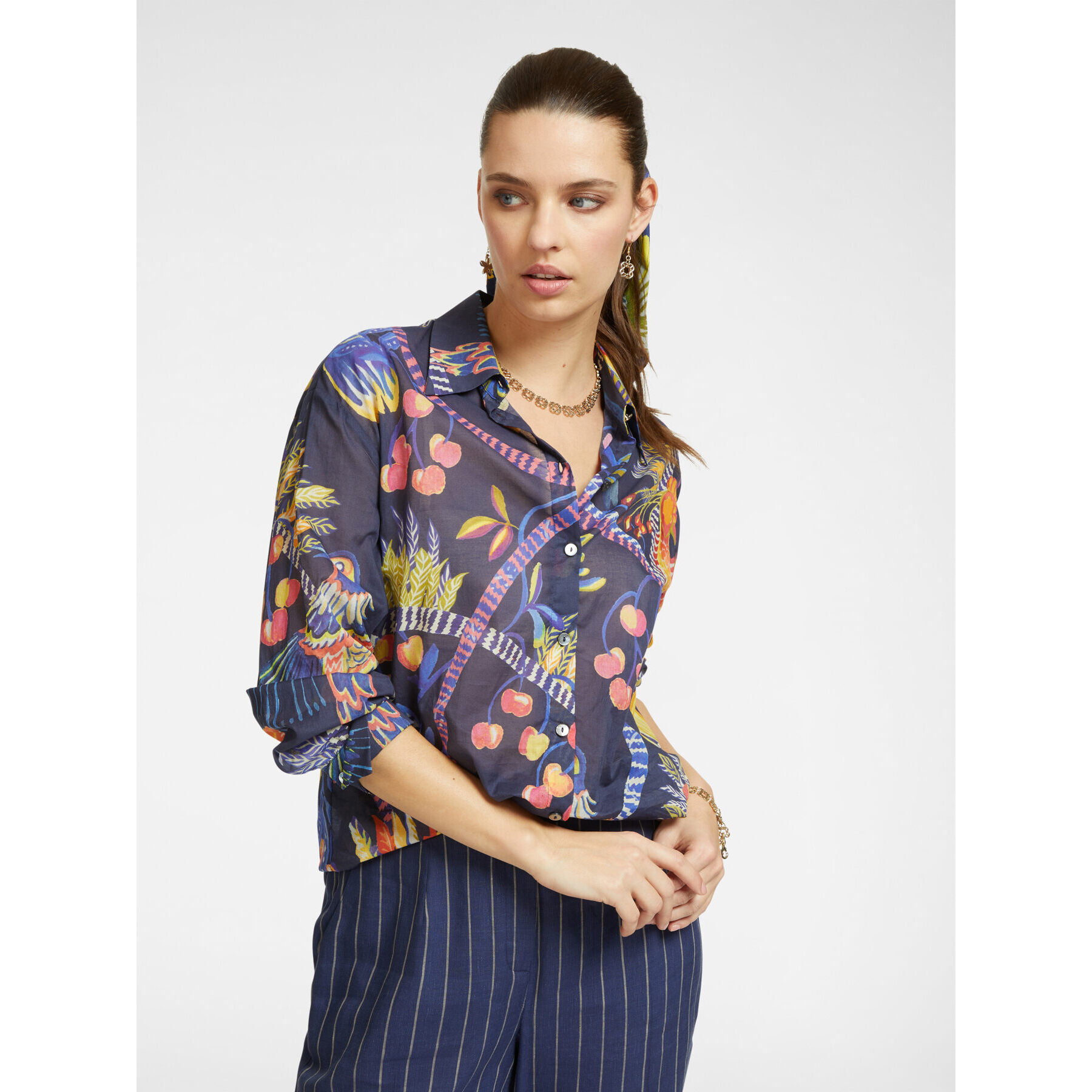 Elena Mirò - Camicia stampata - Blu