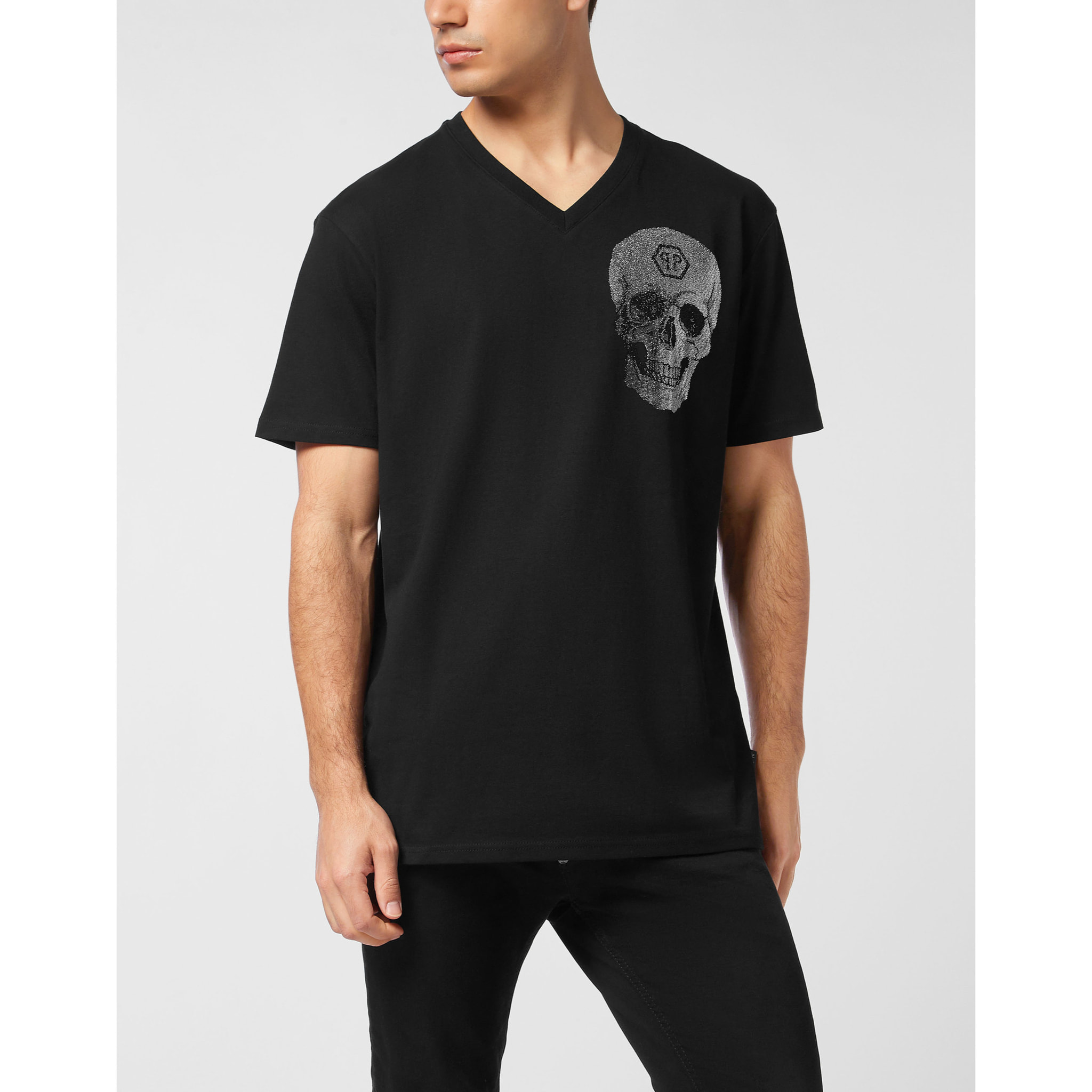 PHILIPP PLEIN T-Shirt V-Neck Ss SKULL