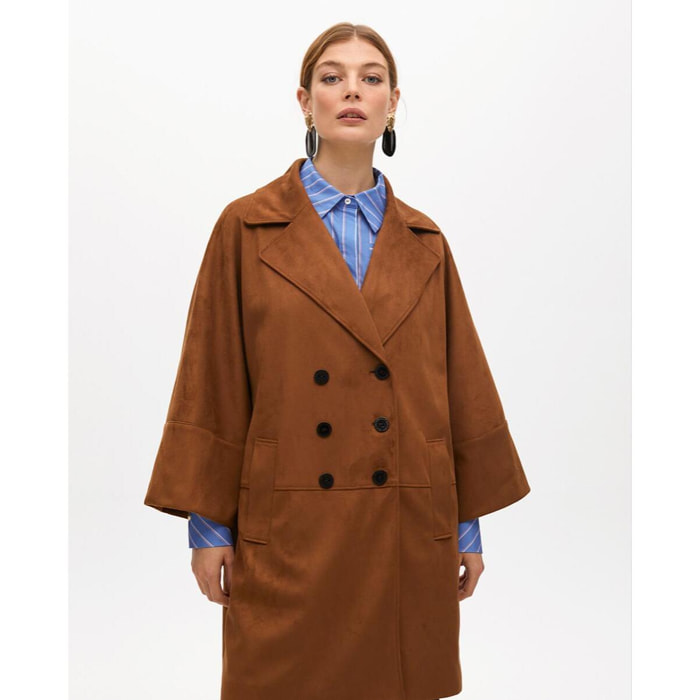 Cappotto oversize in camoscio