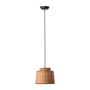 SAIPAN Lampe suspension noire/rotin